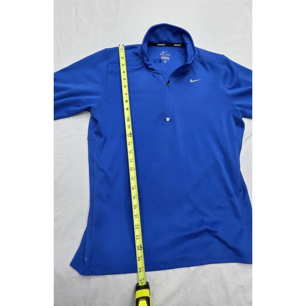 Nike Dri-fit Blue Running 1/4 Zip Longsleeve Pullover Size Medium